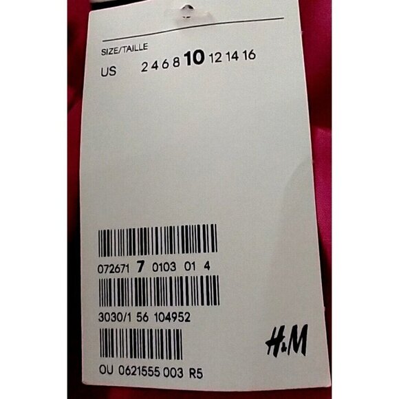 NWT H&M Fuschia Pink One Shoulder Ruffled Hi-Low Dress Women's - Size 10 - Picture 9 of 10